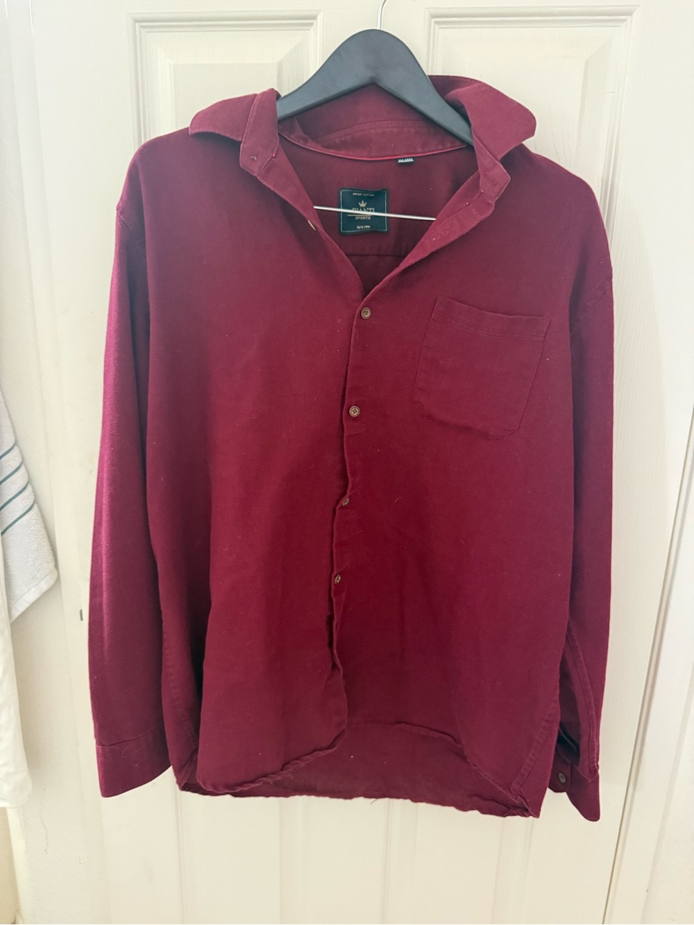 Men's Casual Button-Down Shirt - Deep Burgundy